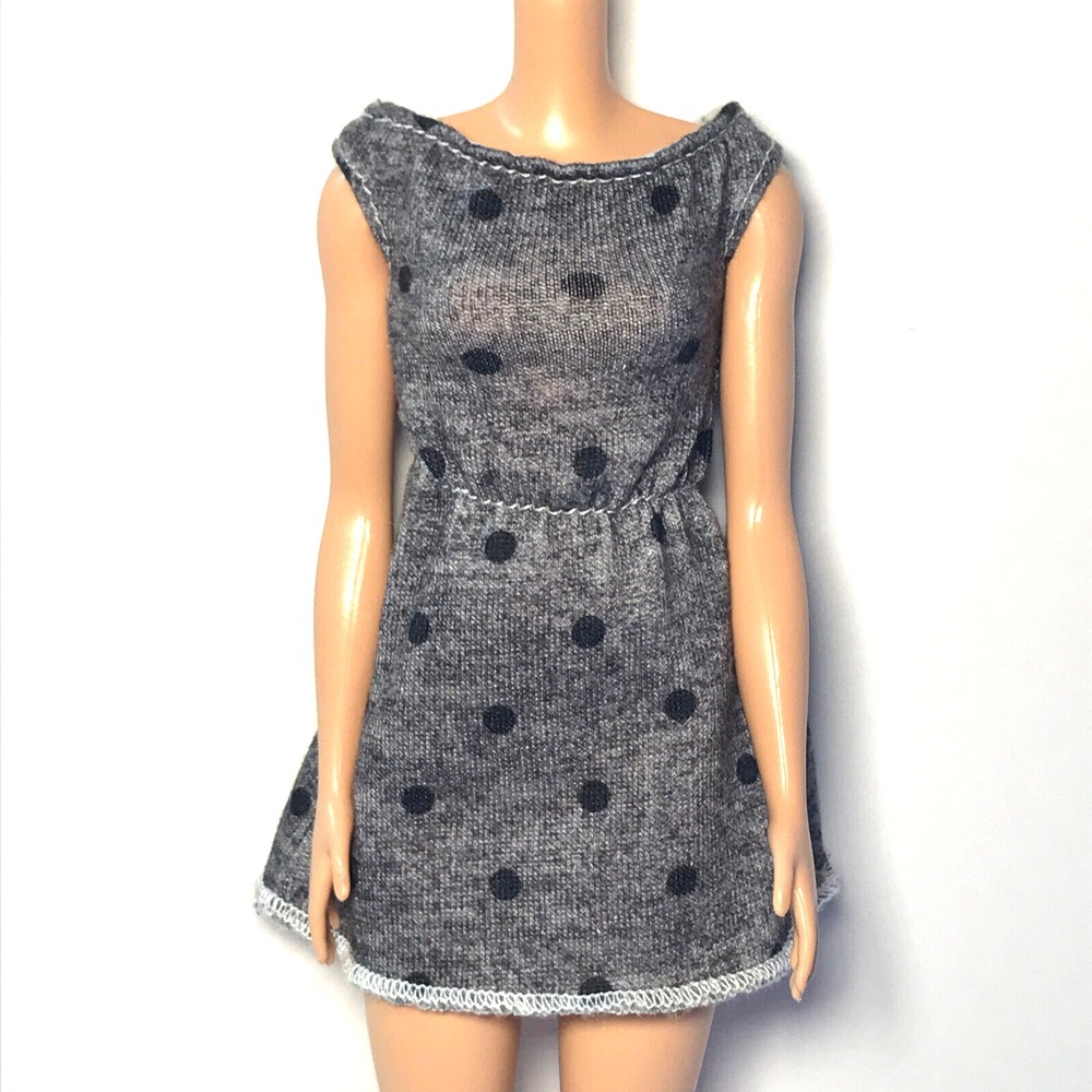 Barbie Doll Clothing Fashionistas Ultimate Closet Gray Black Polka Dot Dress